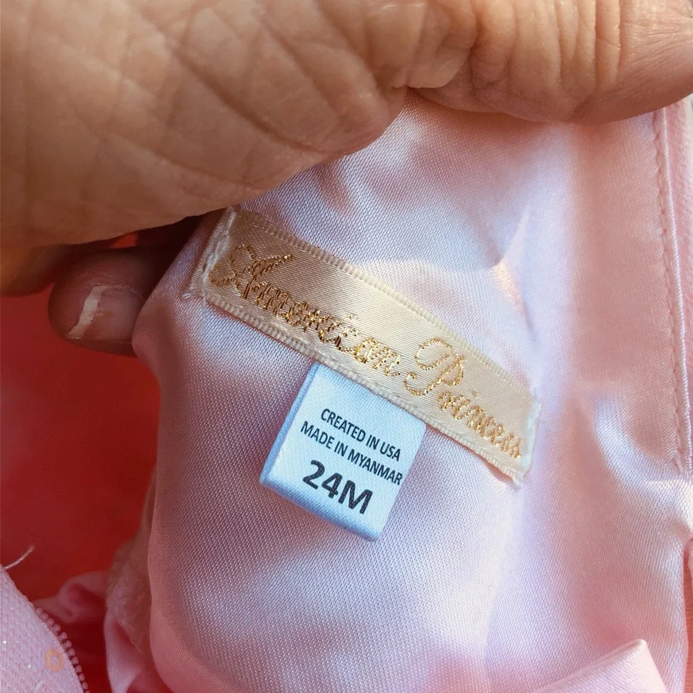Girls' (Baby Girls) Pastel Pink Floral Pearl Waist Party Dress -Brand New w/Tags